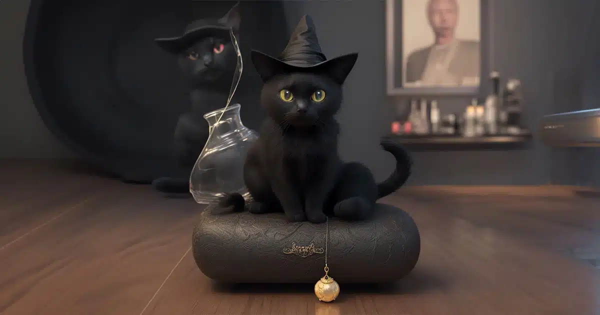 A cute black cat with a witch hat perched on a box, ready for Halloween mischief.
superstitions
Why Are Black Cats Called Voids?
superstitions
witchcraft