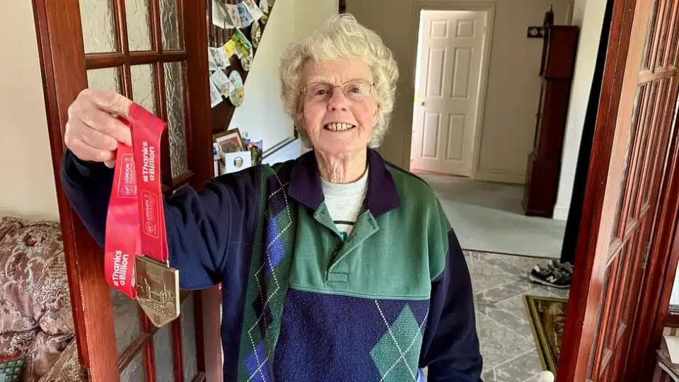 Pat Seabrook with her medal