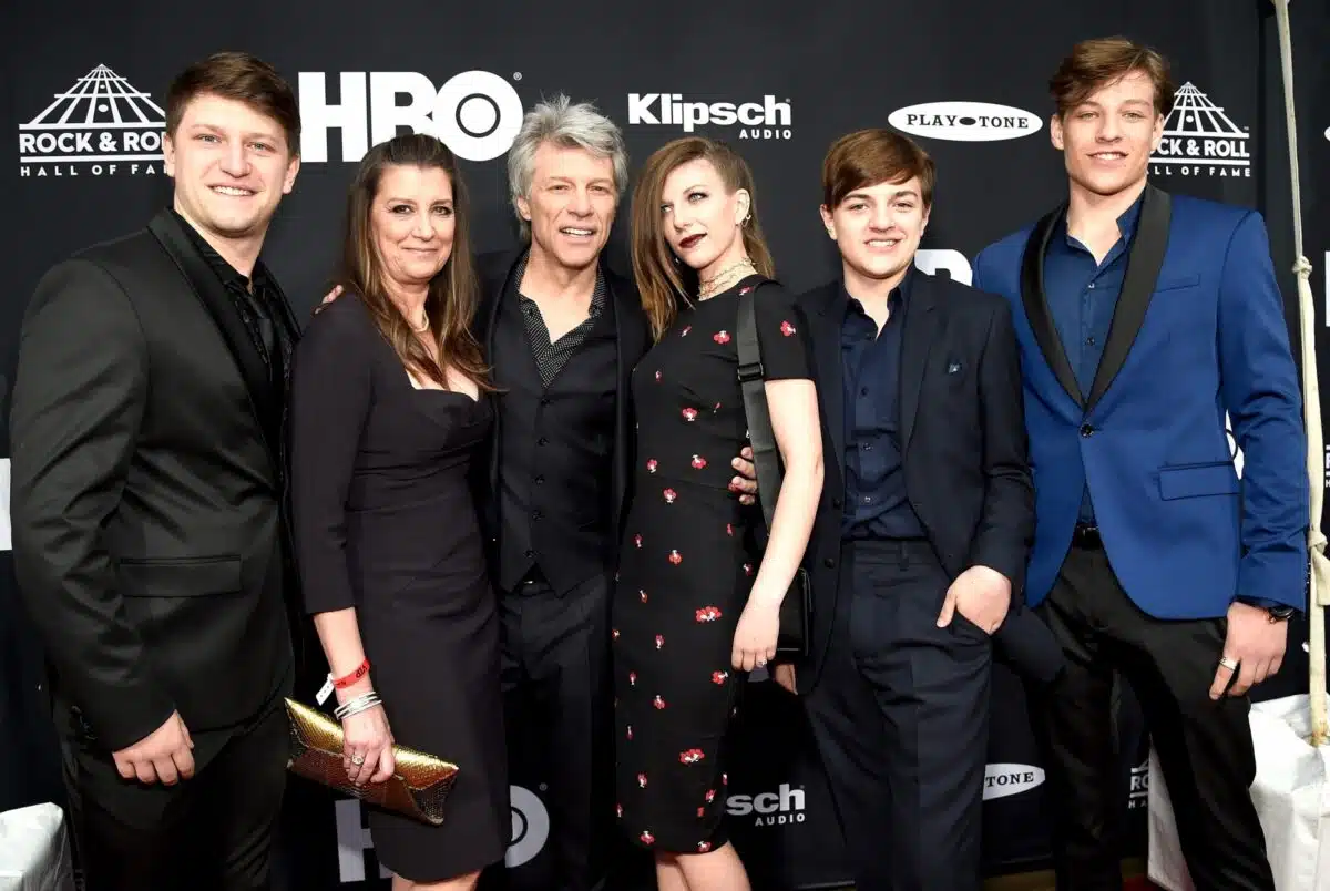 PHOTO: Inductee Jon Bon Jovi and family attend the 33rd Annual Rock & Roll Hall of Fame Induction Ceremony at Public Auditorium on April 14, 2018 in Cleveland, Ohio.