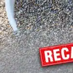 chia seeds with recall written over it