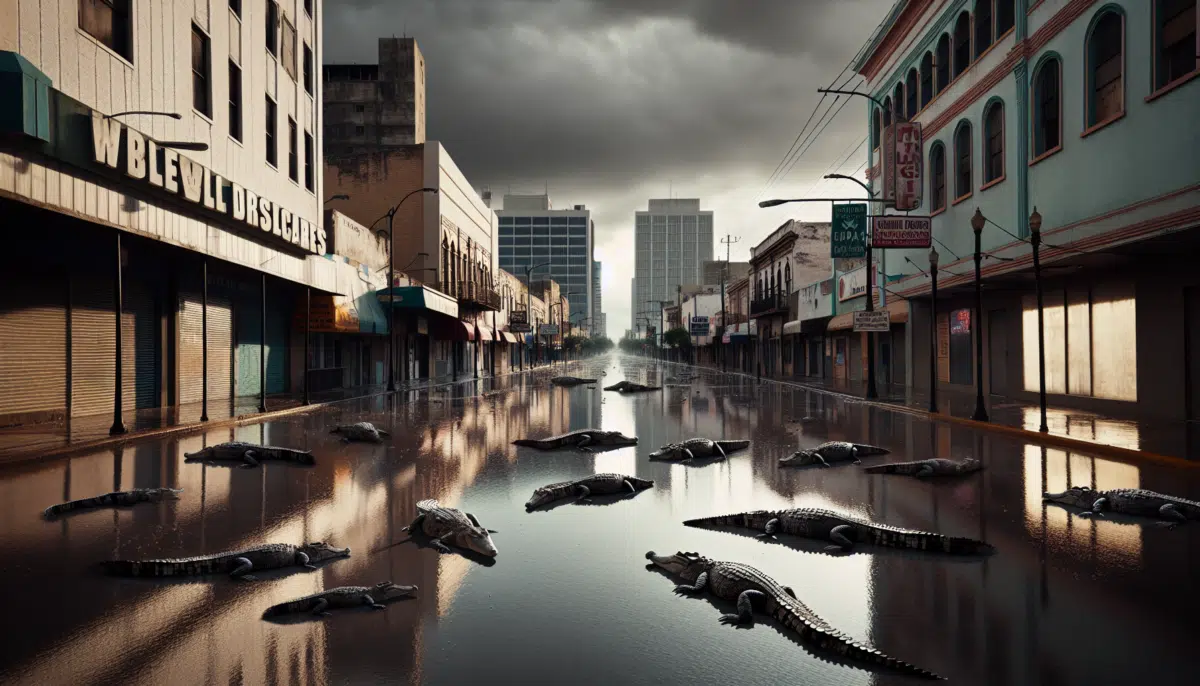 Heavy rains leave at least 200 crocodiles crawling around cities in Mexico near Texas, increasing