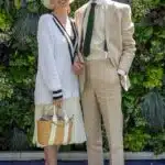 Newlyweds Talulah Riley and Thomas-Brodie Sangster donned their best formal tennis attire as they lead the stars stepping out for day four of Wimbledon on Thursday