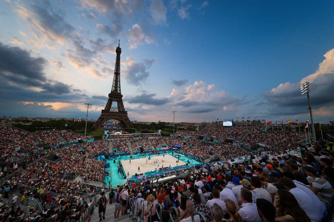 The beach volleyball venue, with the Eiffel Tower as a backdrop, has turned into a hot ticket at the Paris Summer Olympics.