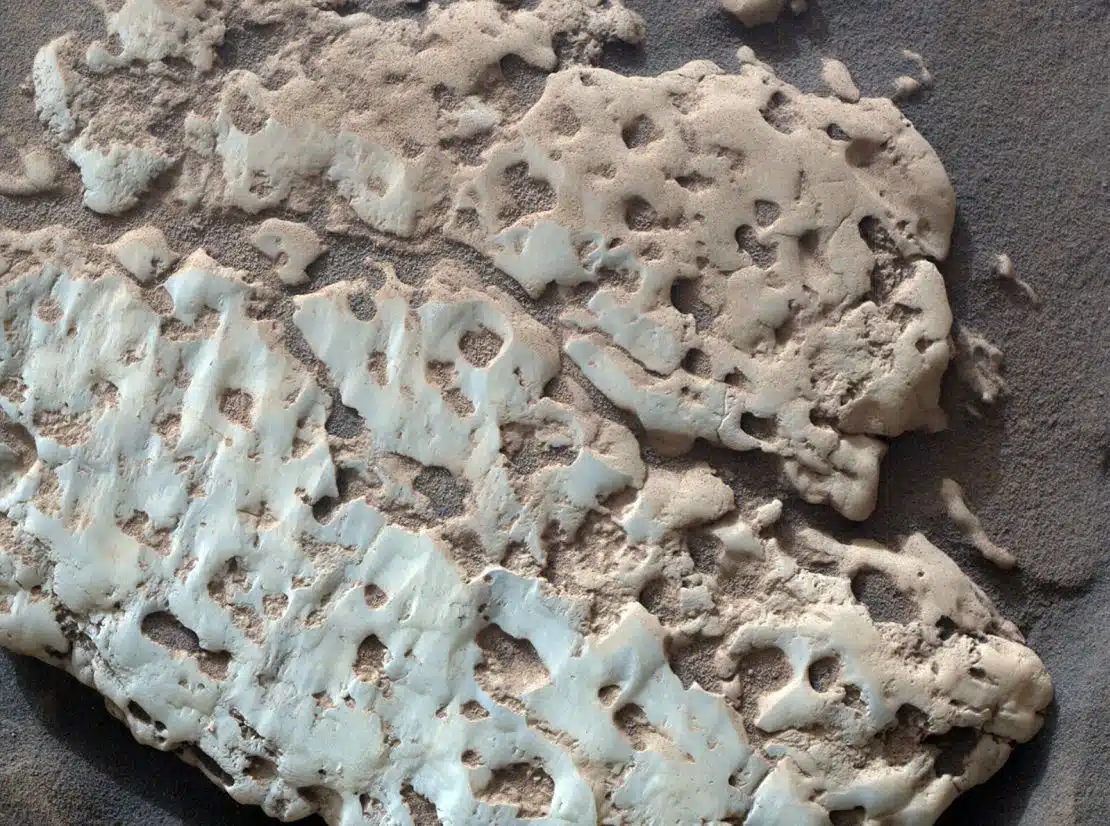 Curiosity captured this close-up image of a rock nicknamed “Snow Lake” on June 8. It's similar in appearance to the rock crushed by the rover that contained elemental sulfur.